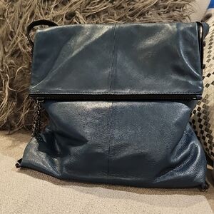 Botkier Teal Fold-Over Shoulder Bag with Chain Accent